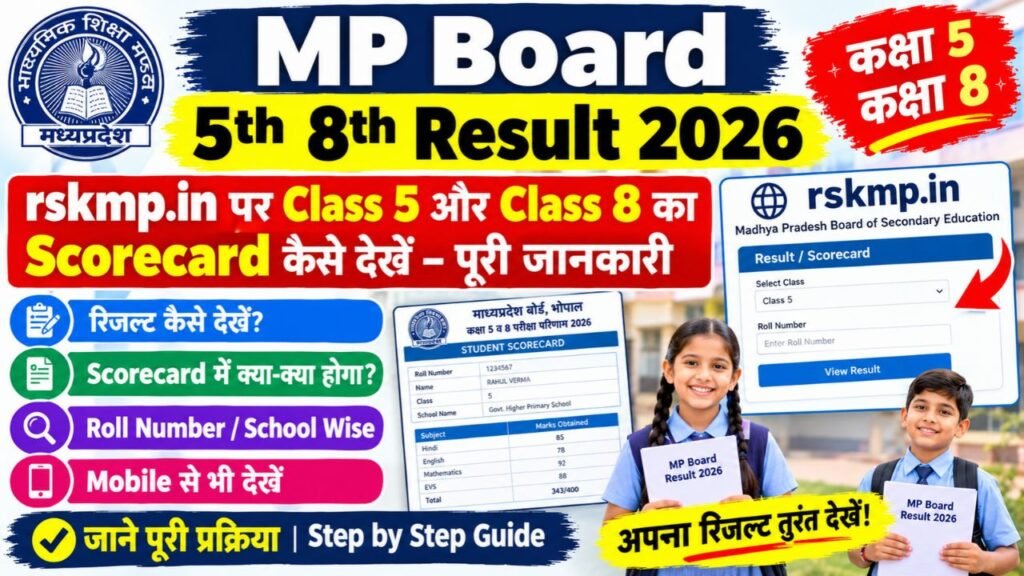 MP Board 5th 8th Result 2026
